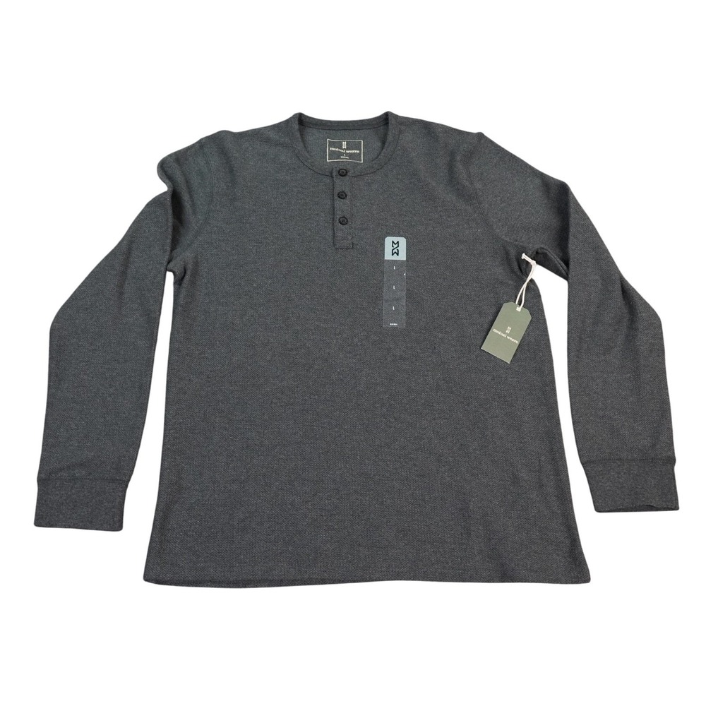Mutual Weave Mens Large Charcoal Thermal LS Button Dexter‎ Kill Shirt Style